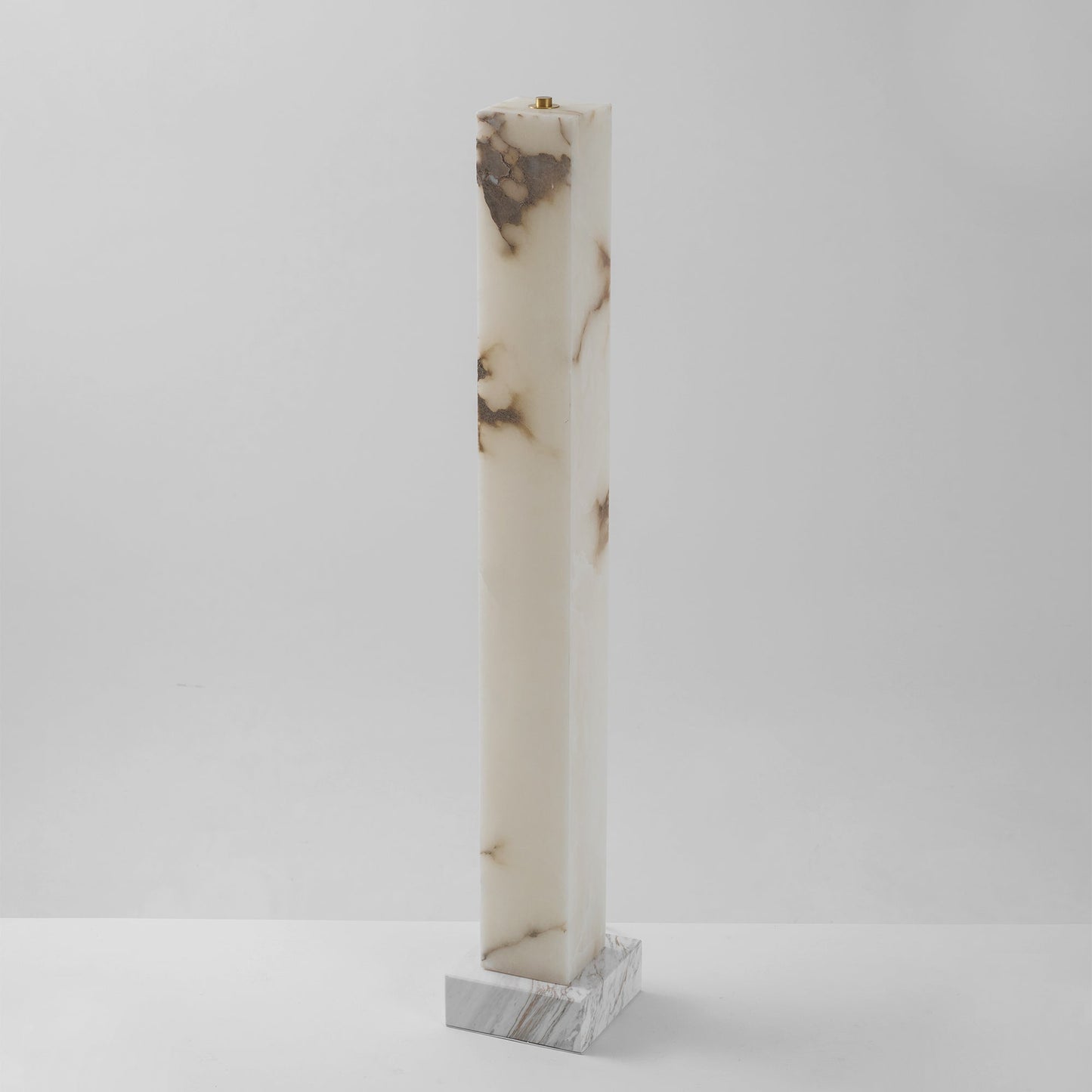 Frozen Alabaster Floor Lamp - Minimalist Integrated LED Light with Marble Base