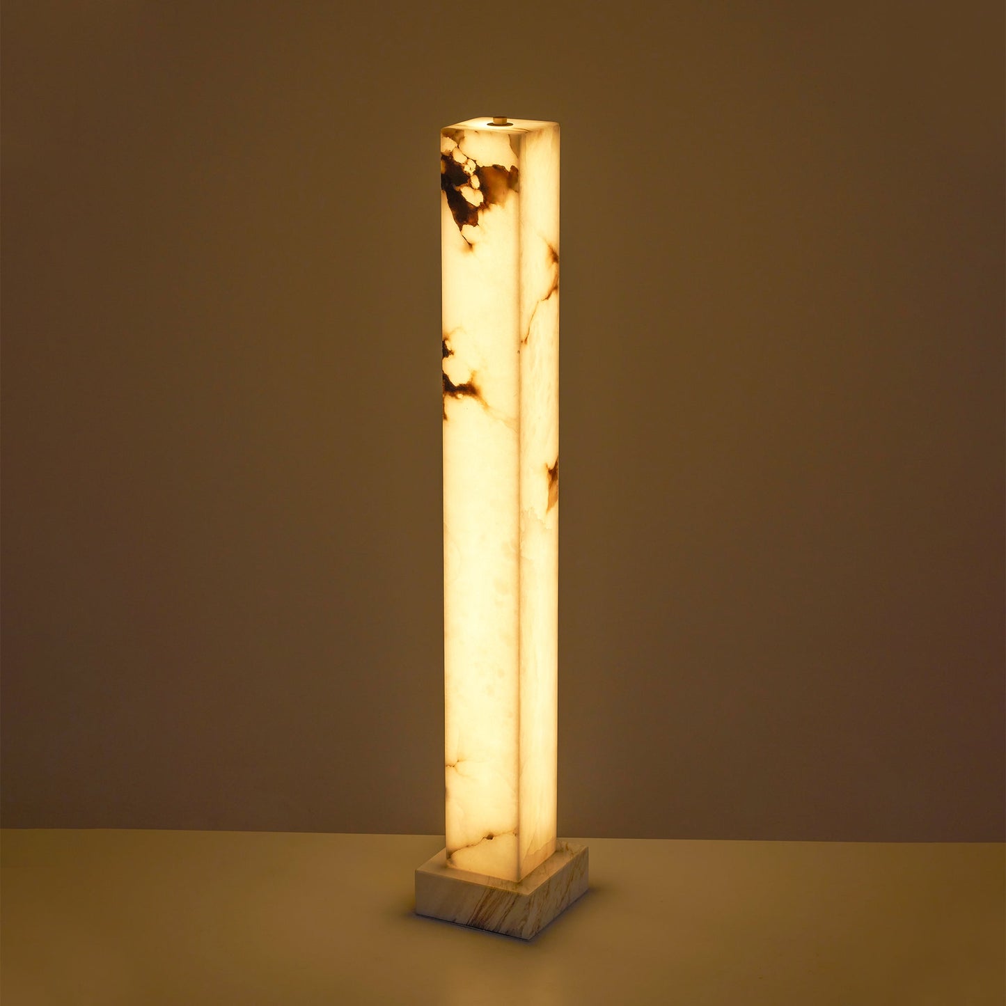 Frozen Alabaster Floor Lamp - Minimalist Integrated LED Light with Marble Base
