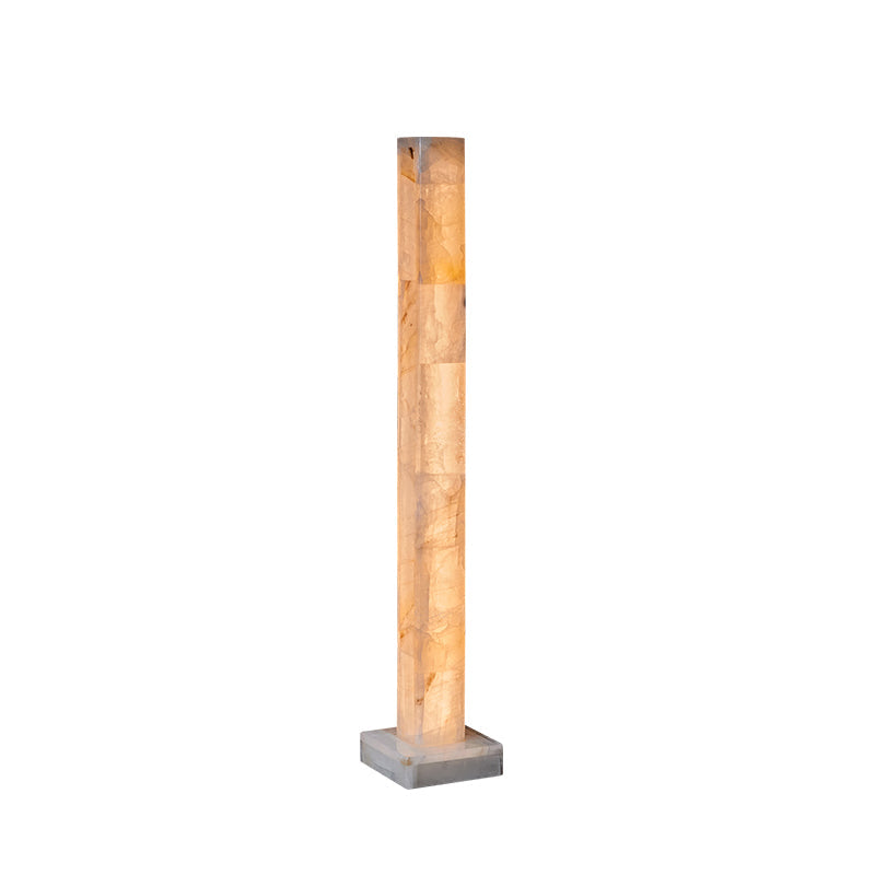 Frozen Alabaster Floor Lamp - Minimalist Integrated LED Light with Marble Base