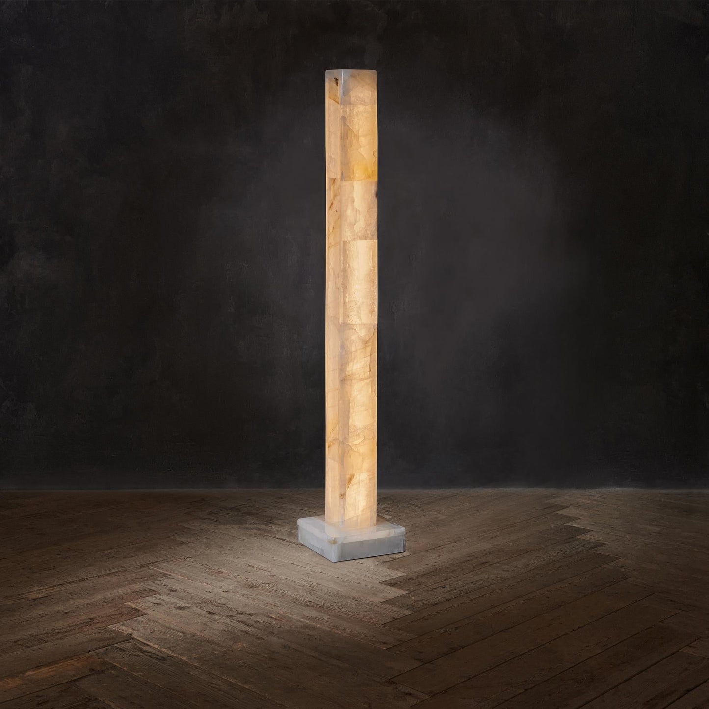 Frozen Alabaster Floor Lamp - Minimalist Integrated LED Light with Marble Base