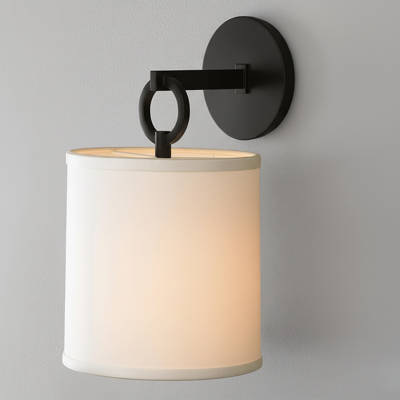 Full Circle Sconce - Modern Designer Ring Wall Light with Fabric Shade
