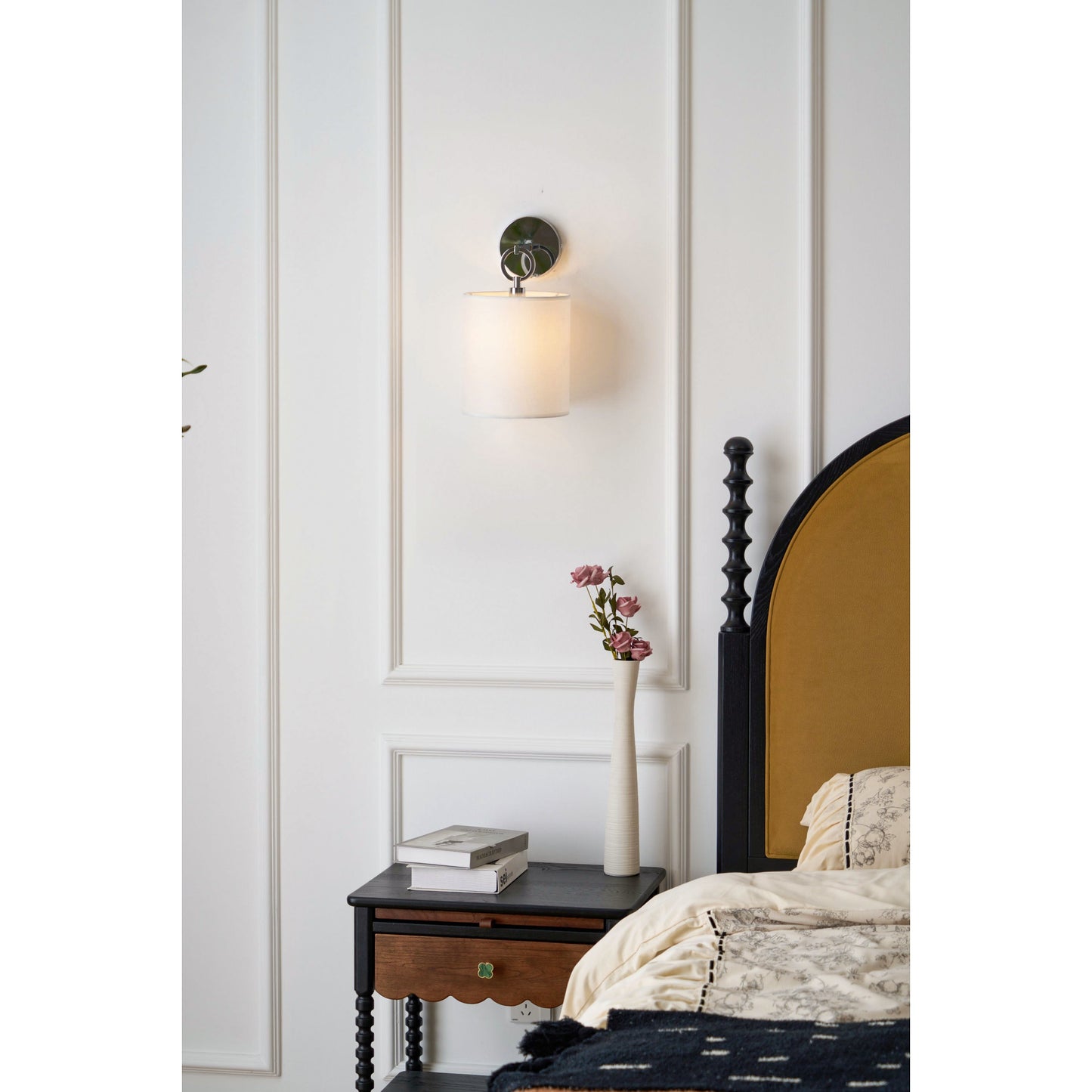 Full Circle Sconce - Modern Designer Ring Wall Light with Fabric Shade