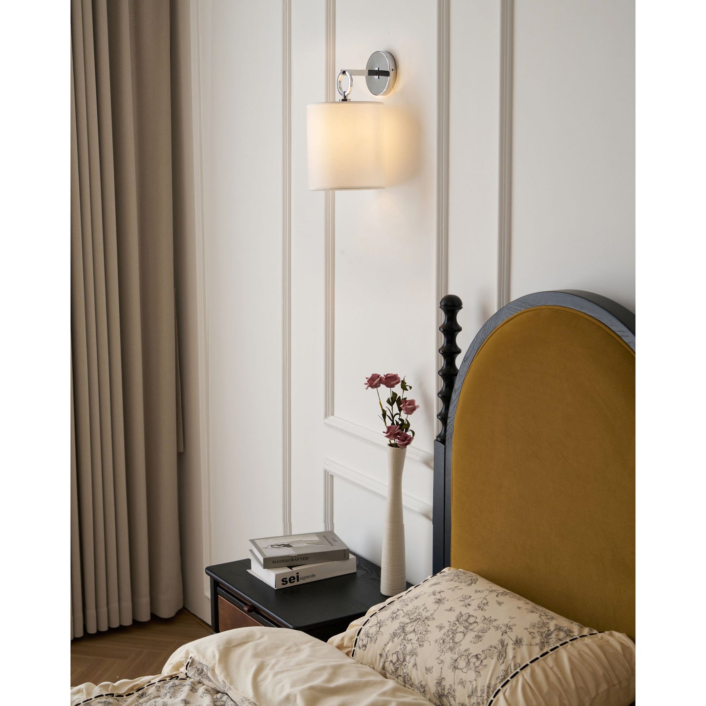Full Circle Sconce - Modern Designer Ring Wall Light with Fabric Shade