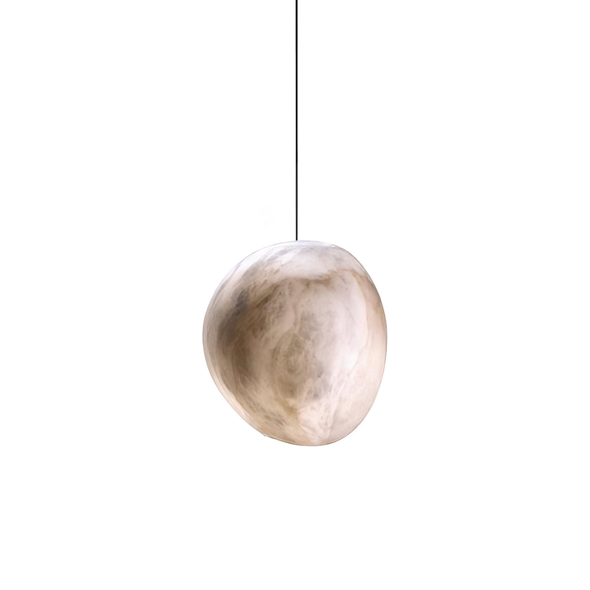 Galet Alabaster Pendant Light - Hand-Chiseled French Organic Stone Pendant