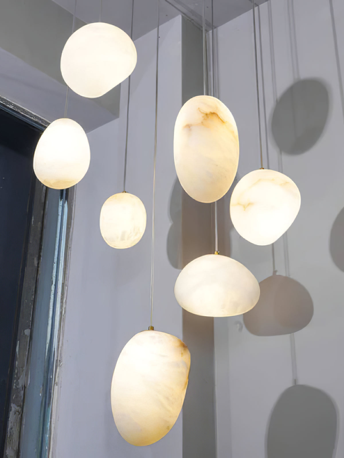 Galet Alabaster Pendant Light - Hand-Chiseled French Organic Stone Pendant