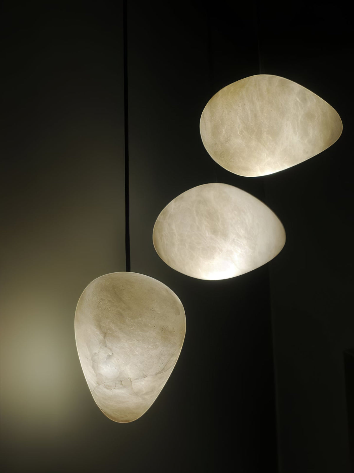Galet Alabaster Pendant Light - Hand-Chiseled French Organic Stone Pendant