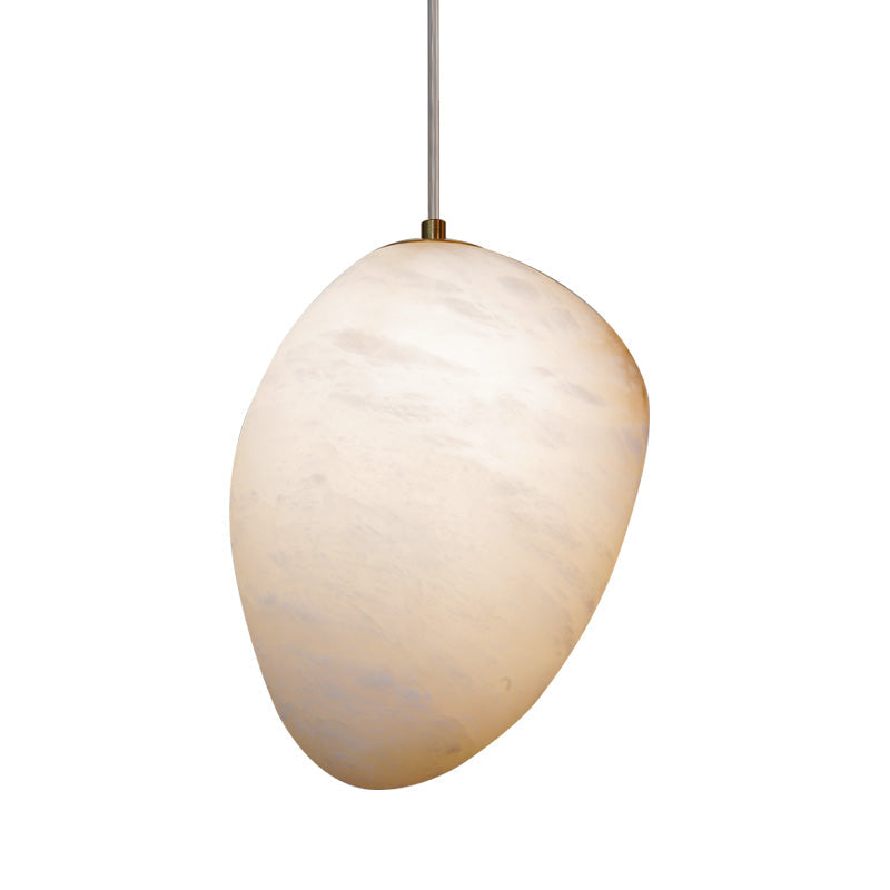 Galet Alabaster Pendant Light - Hand-Chiseled French Organic Stone Pendant
