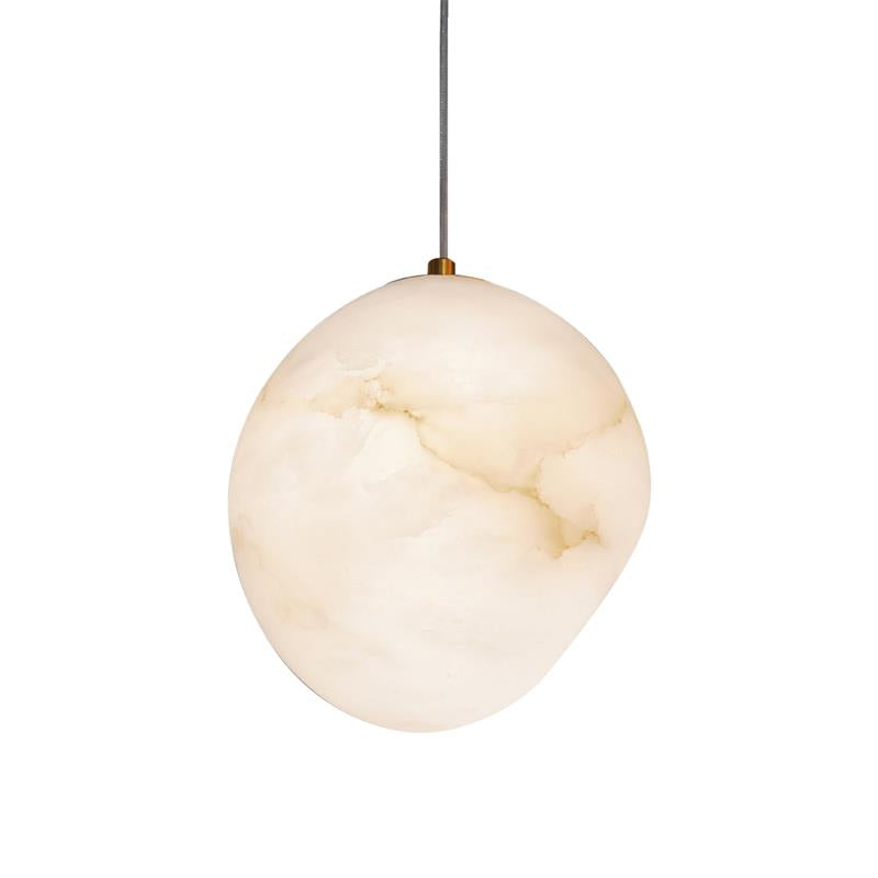 Galet Alabaster Pendant Light - Hand-Chiseled French Organic Stone Pendant