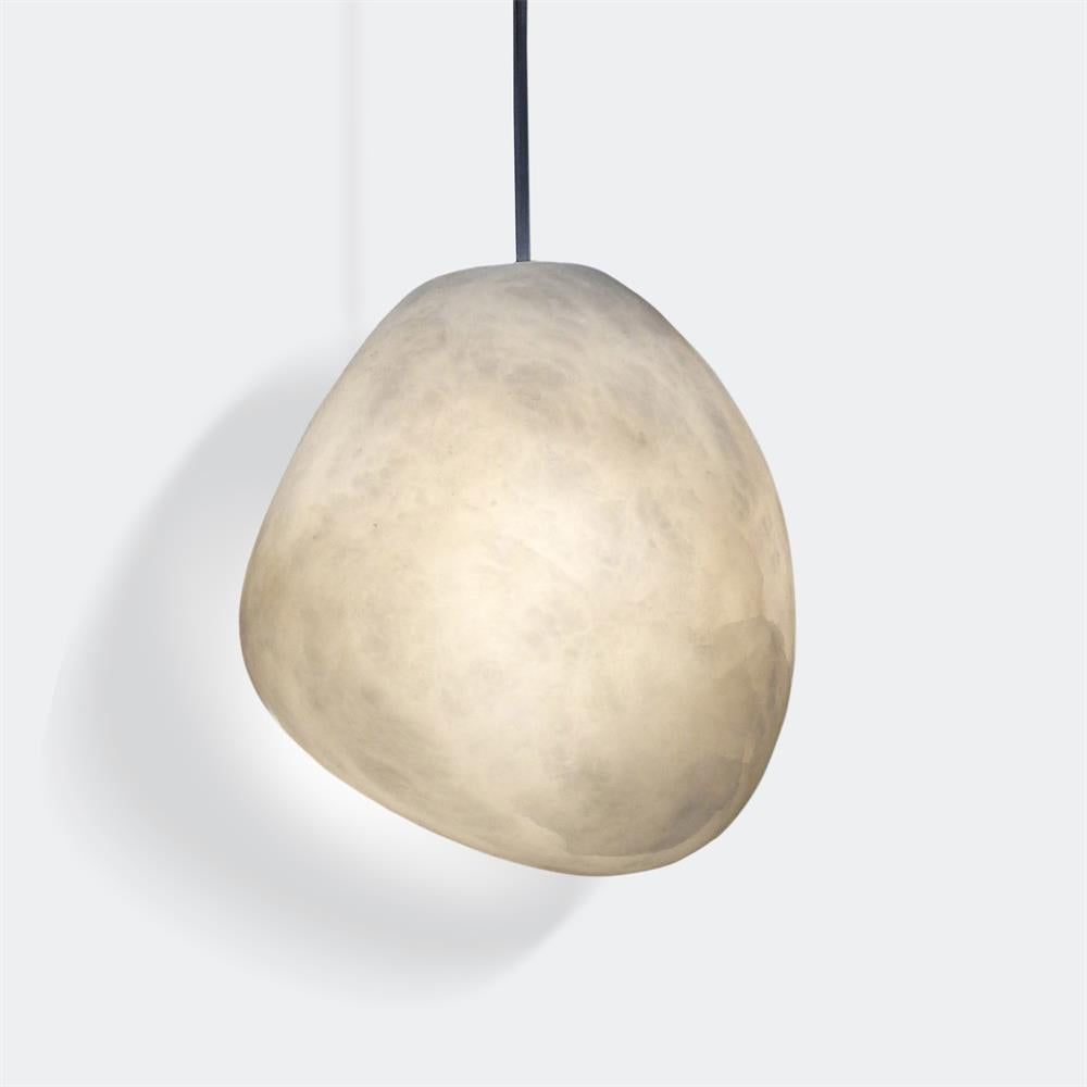 Galet Alabaster Pendant Light - Hand-Chiseled French Organic Stone Pendant
