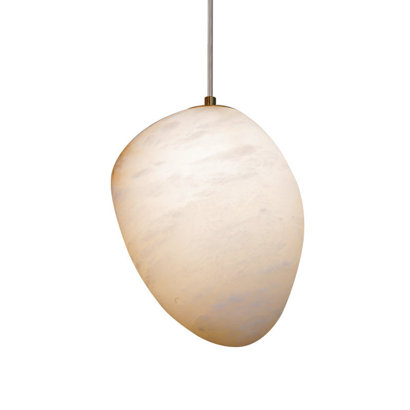Galet Alabaster Pendant Light - Hand-Chiseled French Organic Stone Pendant