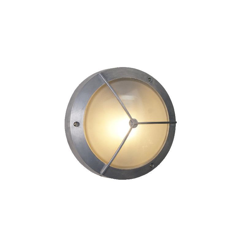 Garden Trading Chatham Outdoor Sconce - Weatherproof Aluminum & Frosted Glass Bulkhead Wall Light
