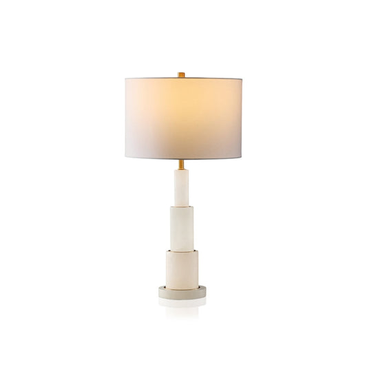 Gardiner Alabaster Table Lamp - Tiered Natural Alabaster & Gold Luxury Accent Light
