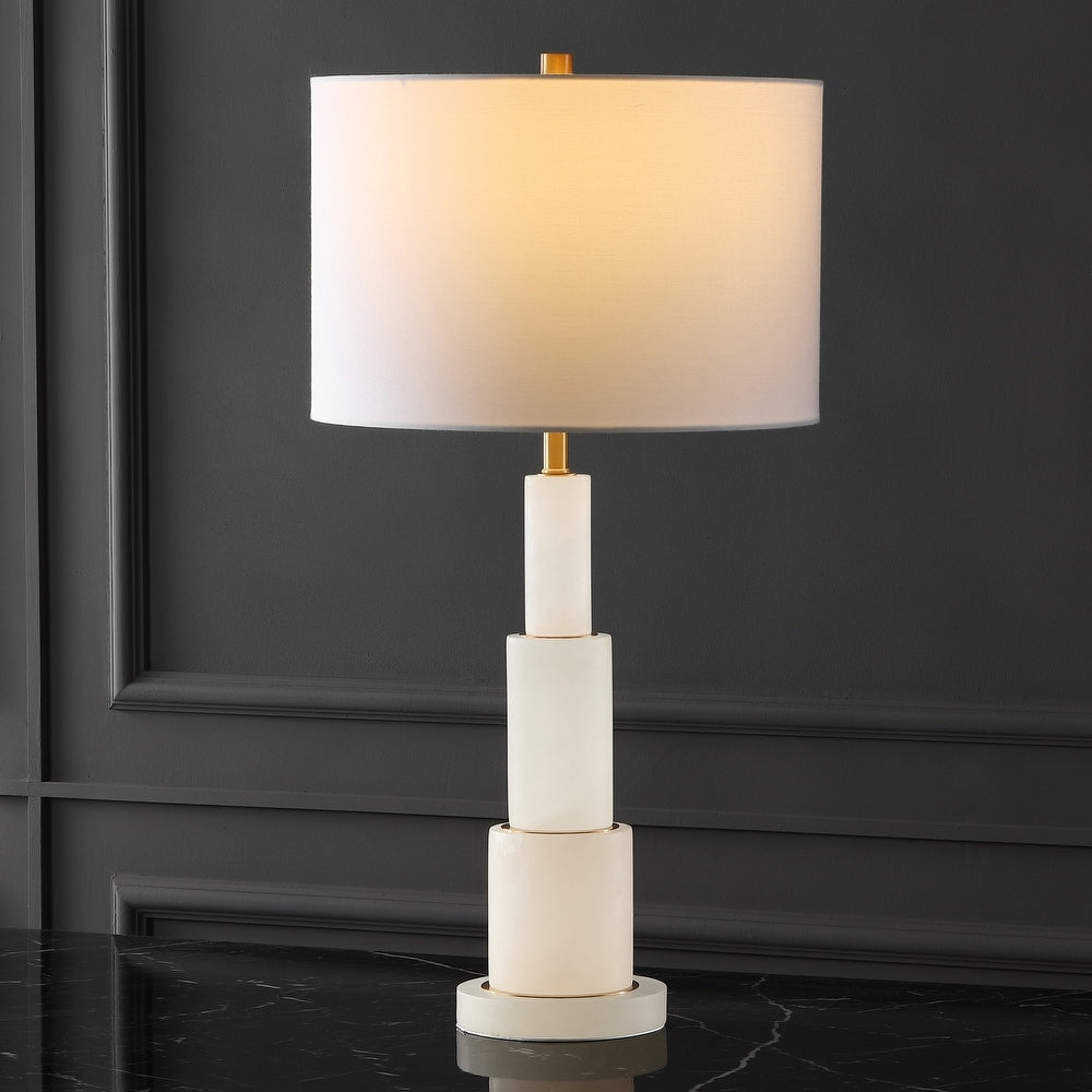 Gardiner Alabaster Table Lamp - Tiered Natural Alabaster & Gold Luxury Accent Light