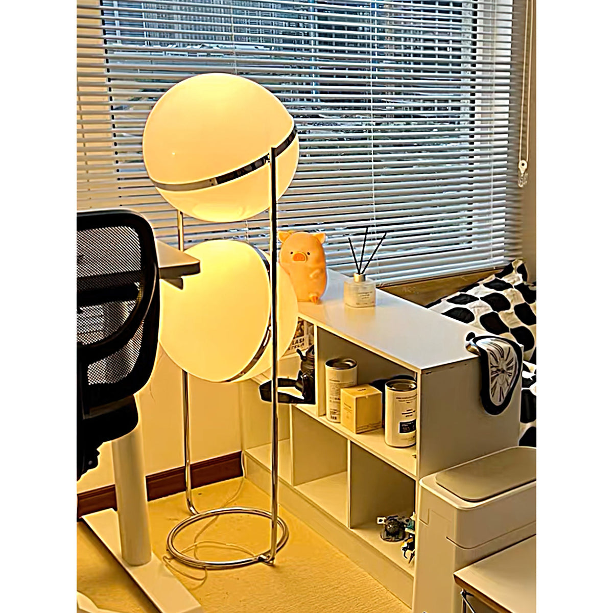 Garrault-Delord Ball Floor Lamp - Chrome Multi-Head Acrylic Globe Floor Light