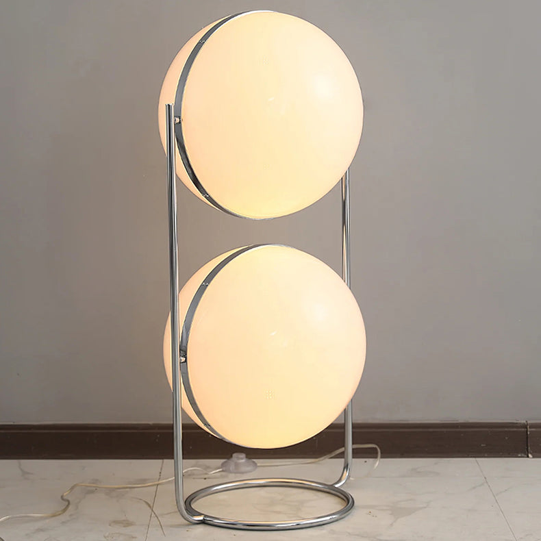 Garrault-Delord Ball Floor Lamp - Chrome Multi-Head Acrylic Globe Floor Light