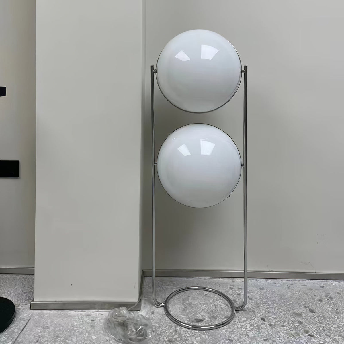 Garrault-Delord Ball Floor Lamp - Chrome Multi-Head Acrylic Globe Floor Light