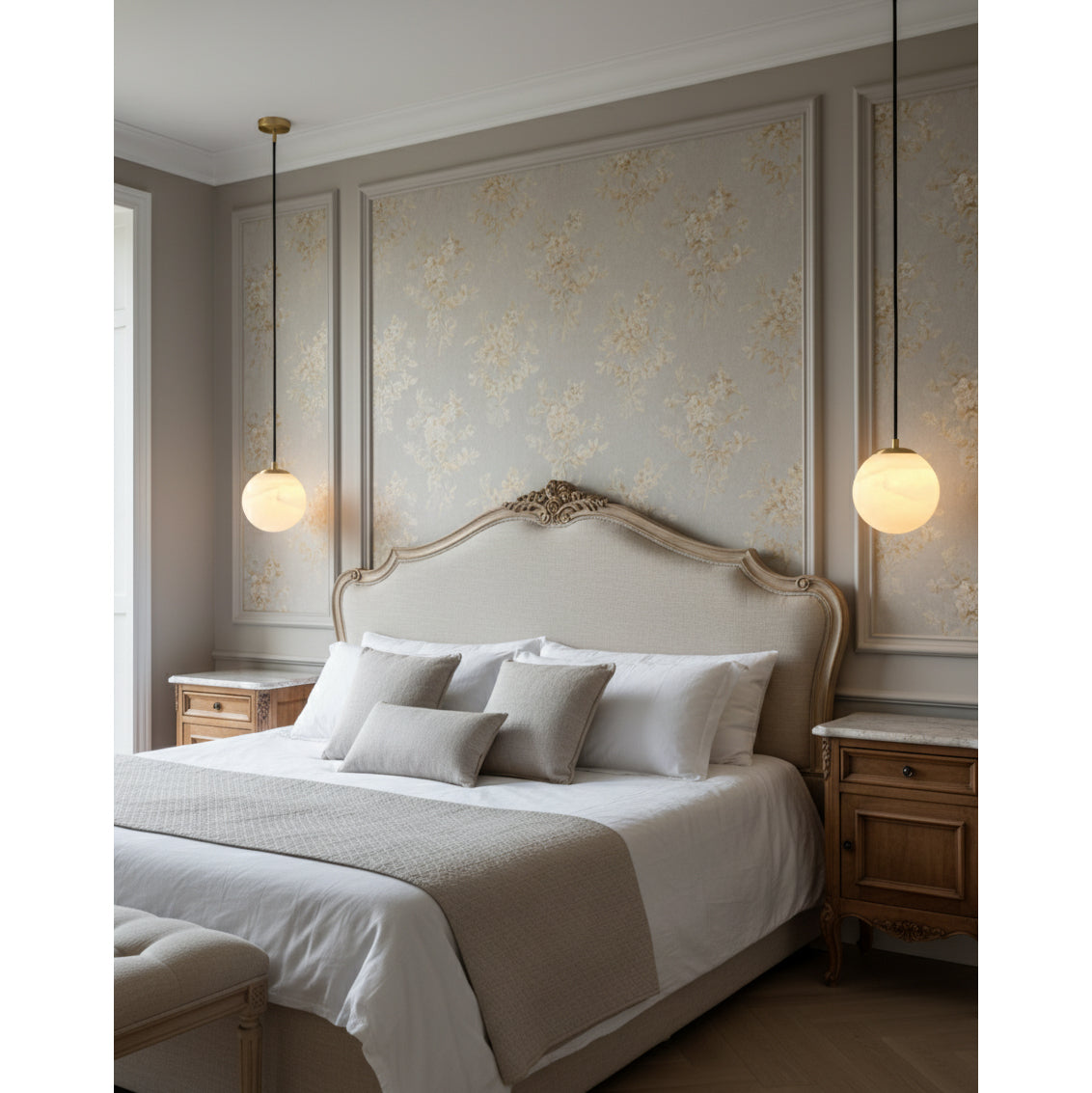 Savina Alabaster Pendant Light - Spanish Stone Celestial Orb Light