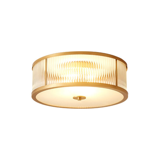 Geneva Ceiling Lamp - Low-Profile Dual-Layer Glass & Brass LED Flush Mount Light