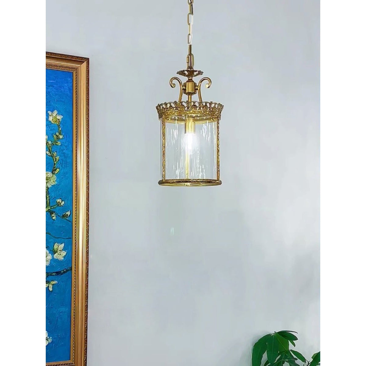 Gentry Pendant Lamp - Polished Brass & Clear Glass Lantern Pendant Light