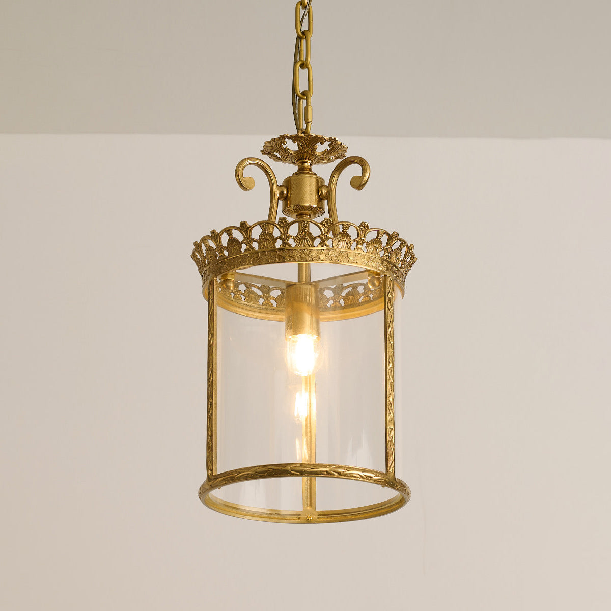 Gentry Pendant Lamp - Polished Brass & Clear Glass Lantern Pendant Light