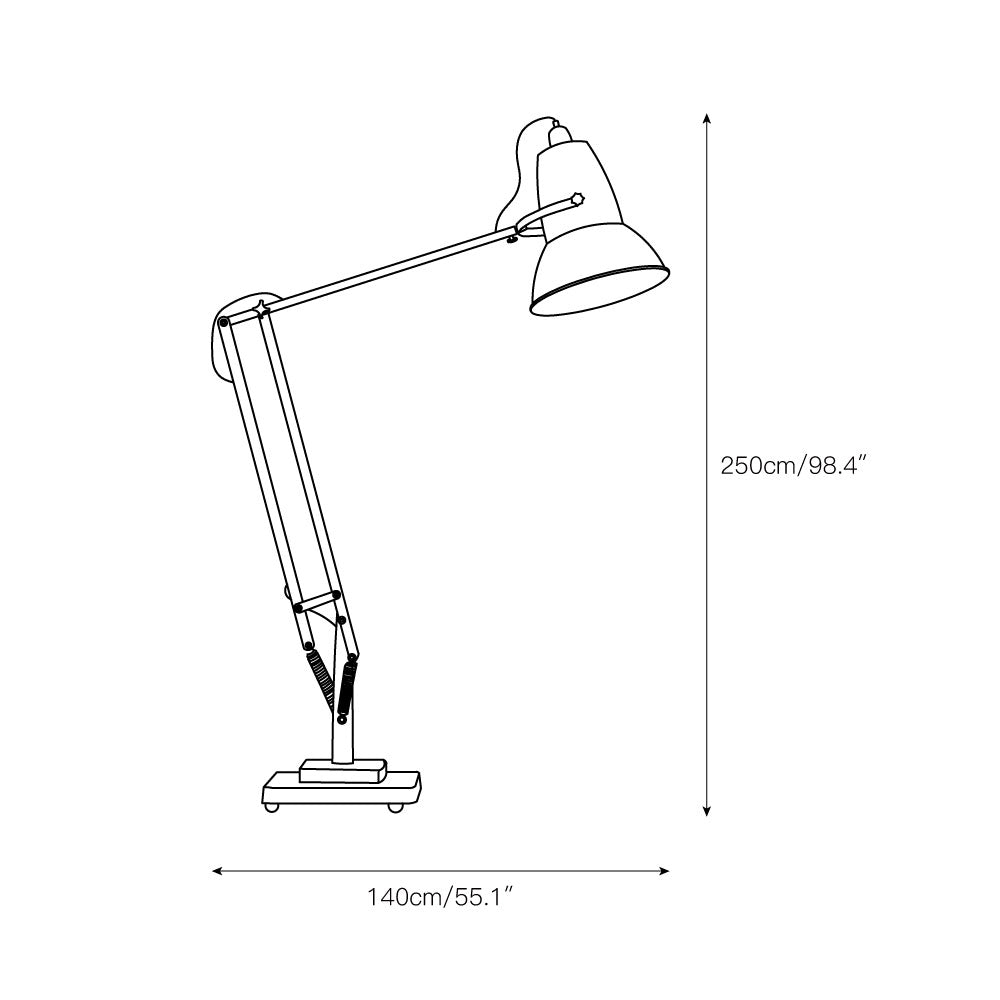 Giant Floor Lamp - Oversized Articulated Metal Floor Light & Architectural Sculpture
