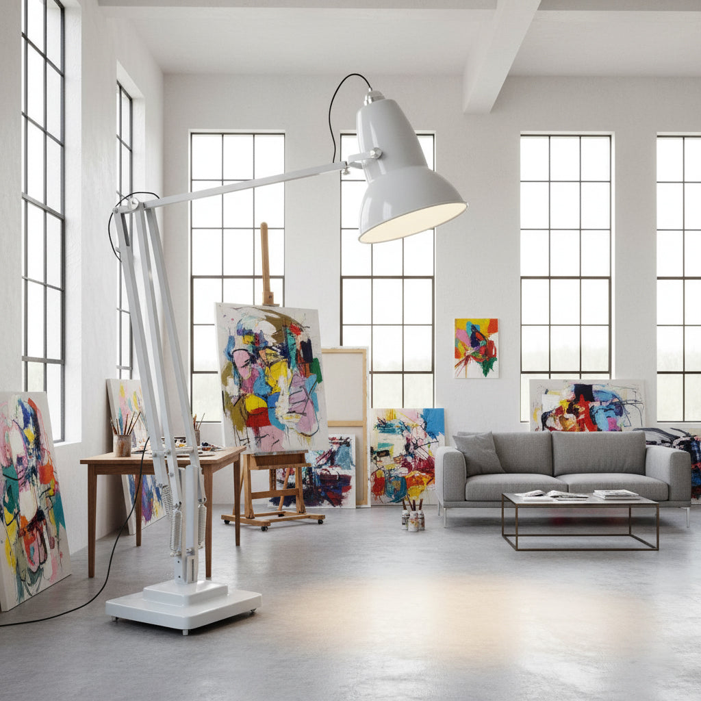 Giant Floor Lamp - Oversized Articulated Metal Floor Light & Architectural Sculpture
