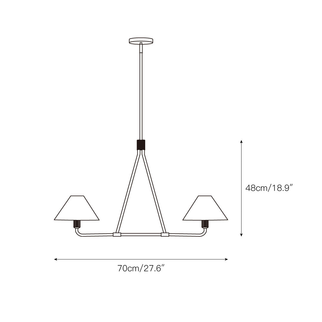 Beatrix Linear Chandelier | Modern Brass & Fabric Shade Island Light