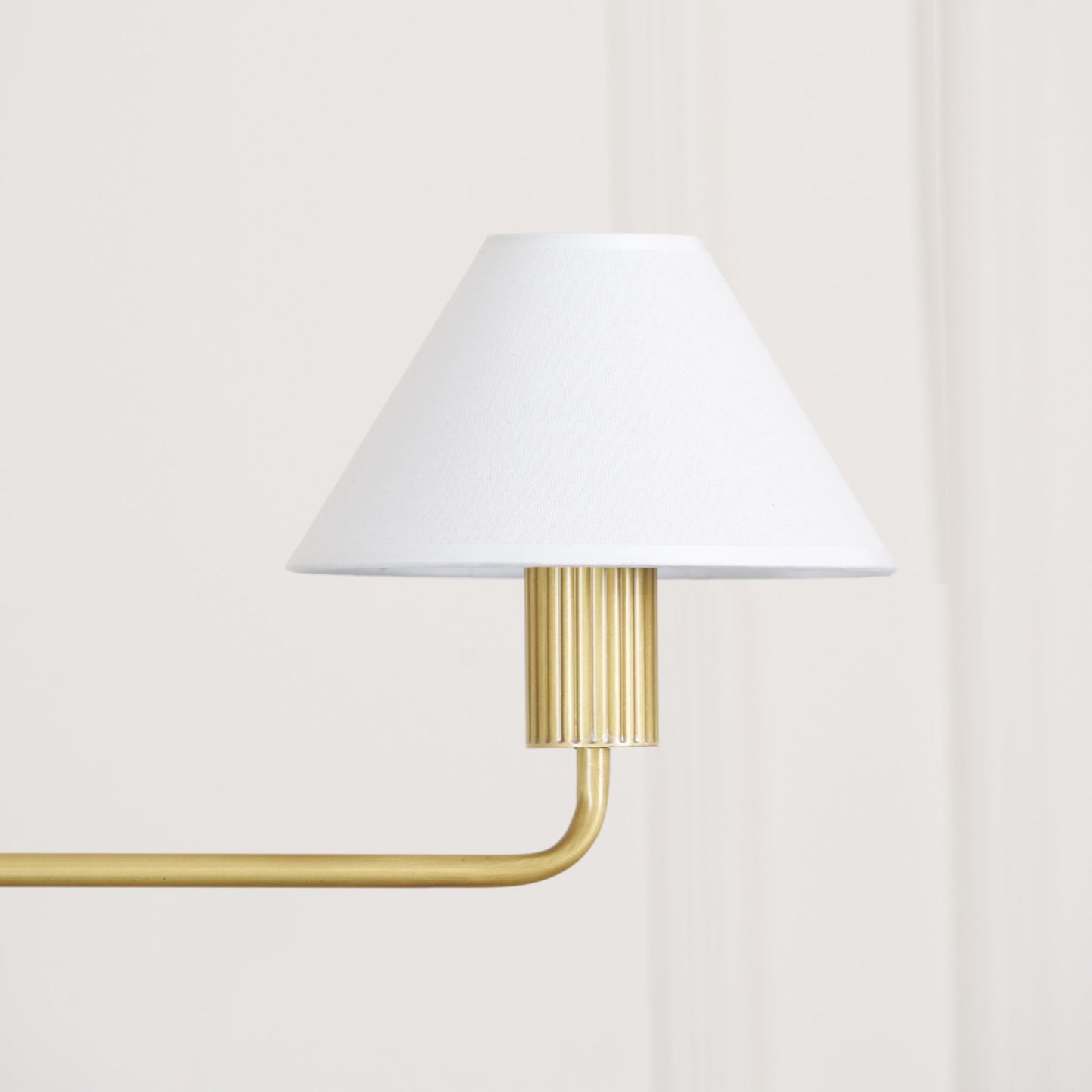 Beatrix Linear Chandelier | Modern Brass & Fabric Shade Island Light