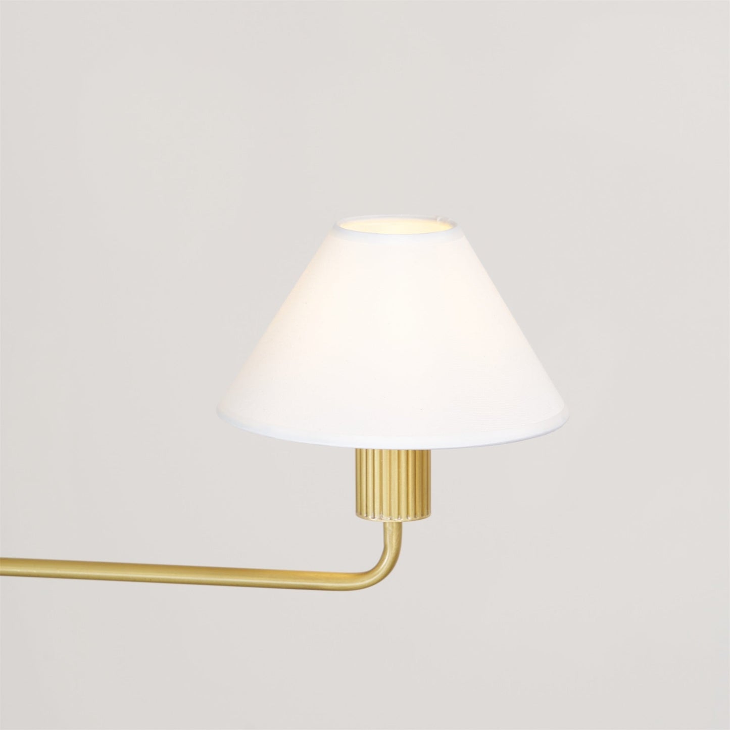 Beatrix Linear Chandelier | Modern Brass & Fabric Shade Island Light