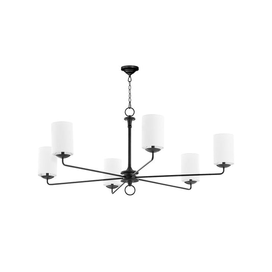 Ginevra Chandelier - 6-Light Oversized Spider Frame & Fabric Shade Light