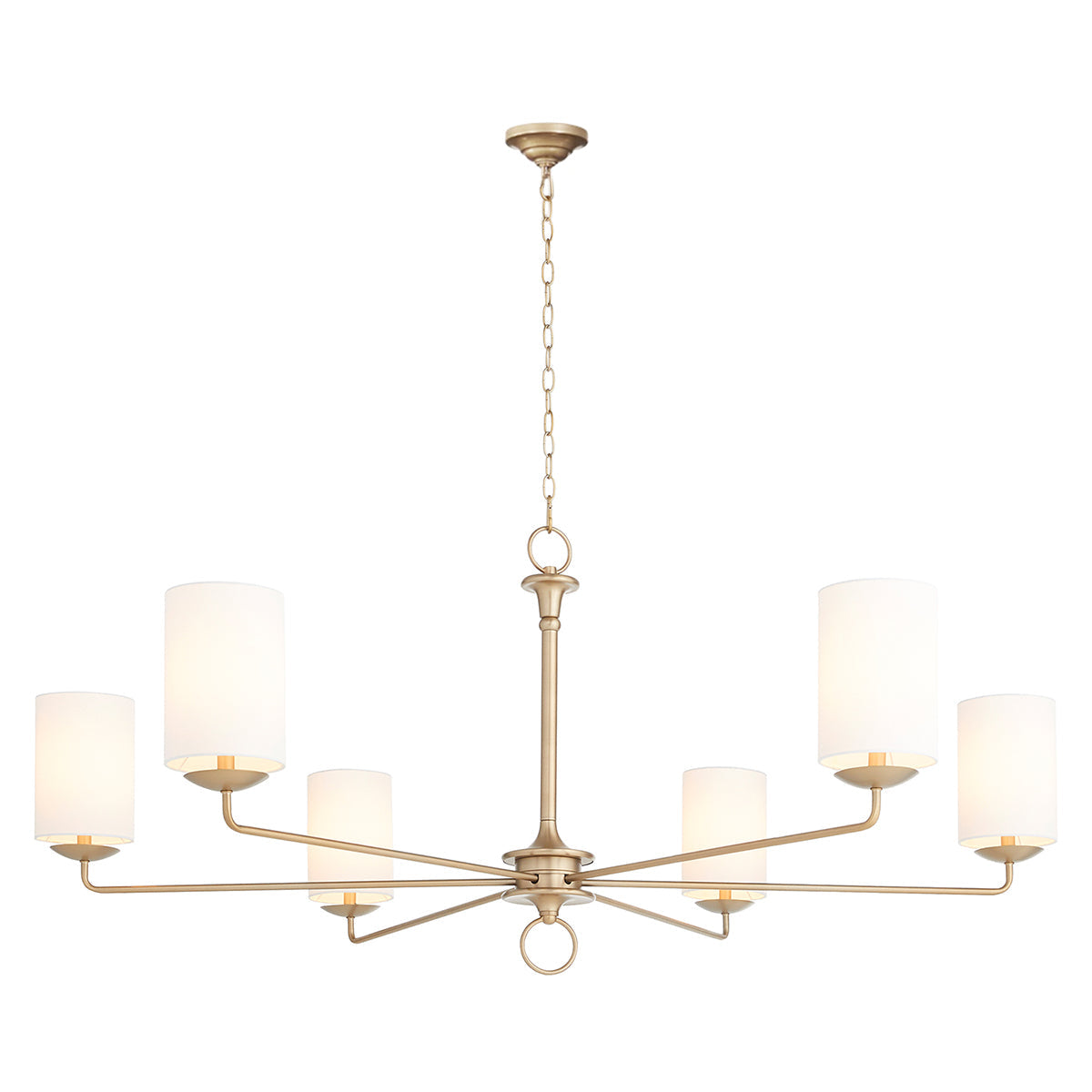 Ginevra Chandelier - 6-Light Oversized Spider Frame & Fabric Shade Light
