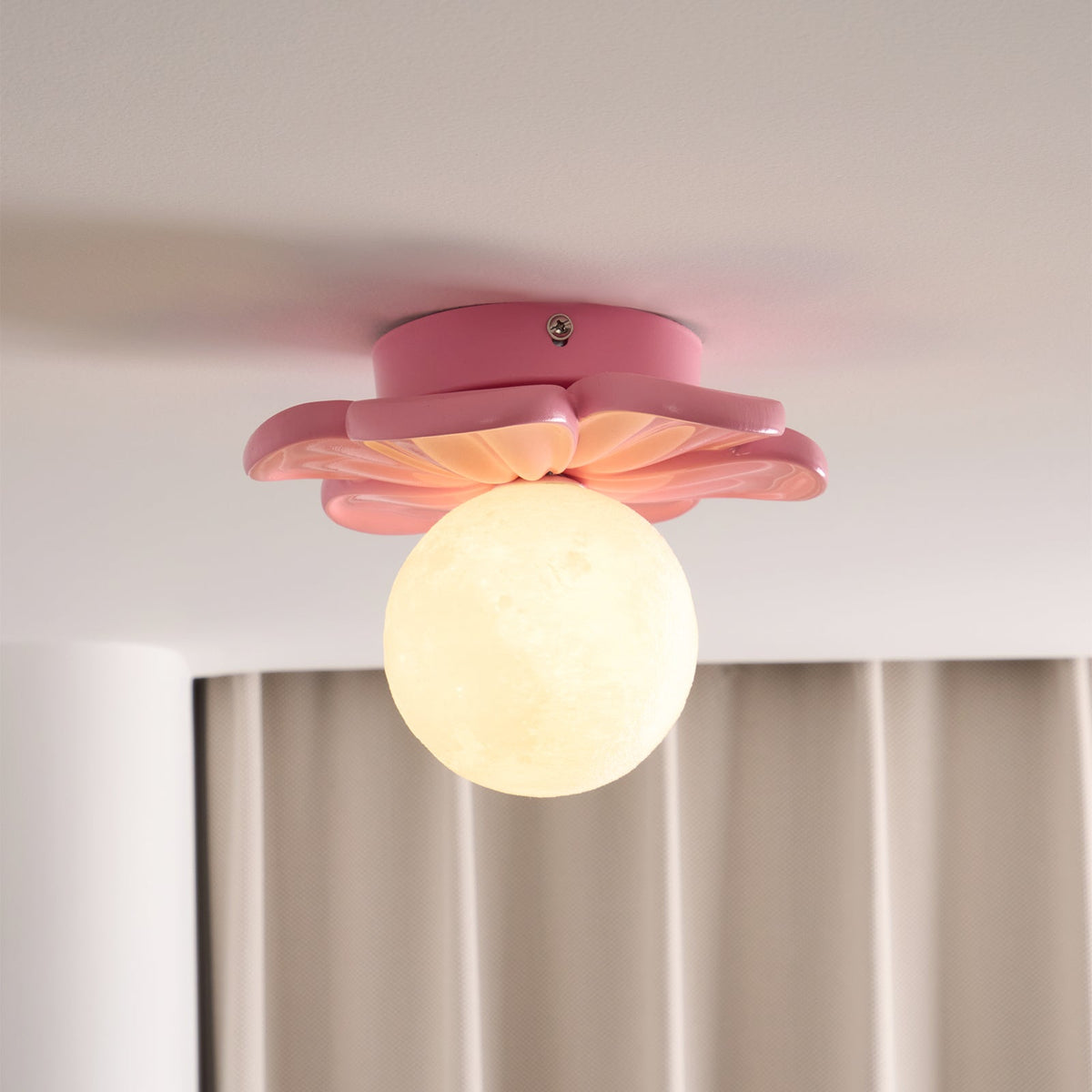 Cream Bloom Flower Ceiling Lamp – Flush Mount & Wall Sconce Sculpted Floral Light