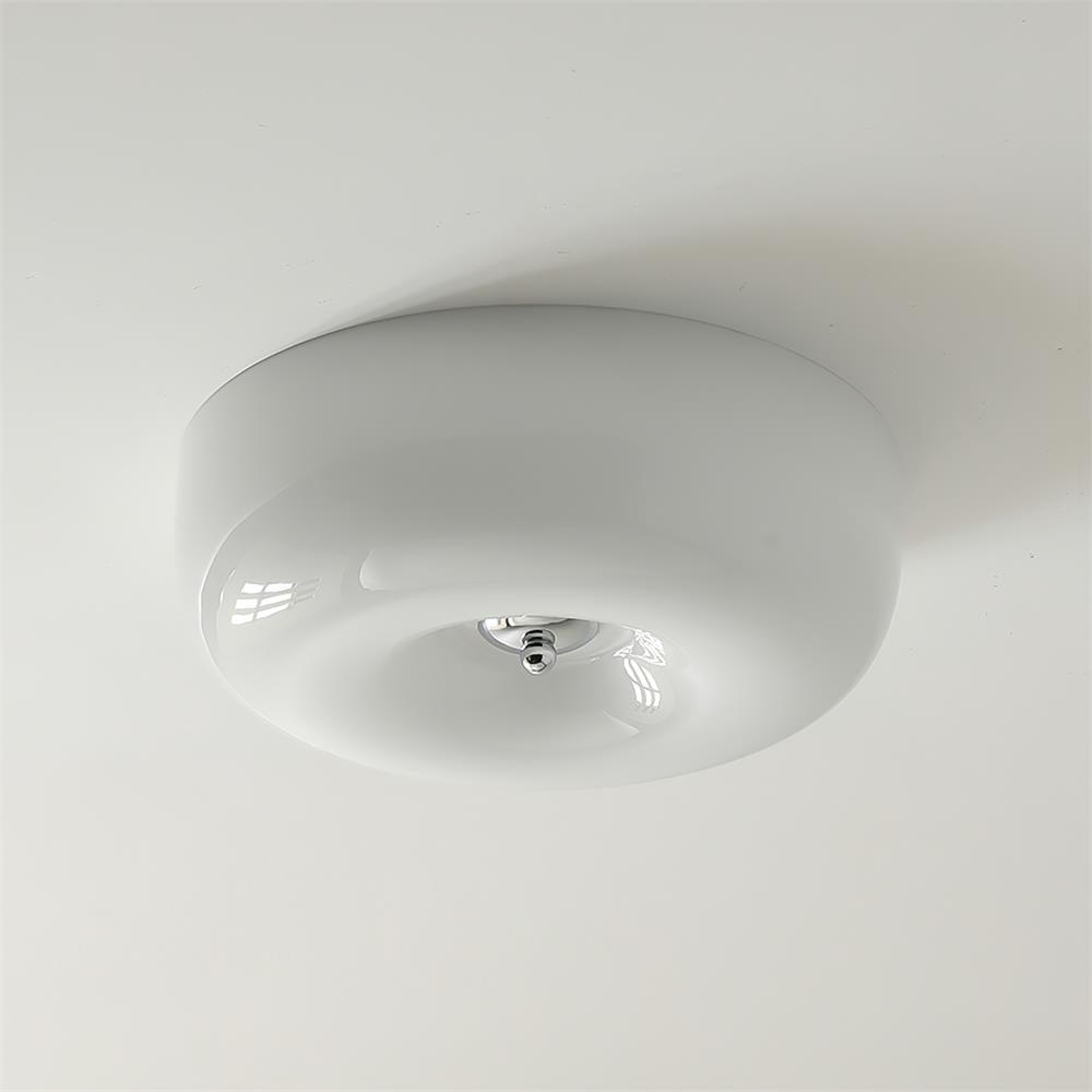 Glass Button Ceiling Lamp - Low-Profile Smooth Glass Button LED Flush Mount Light