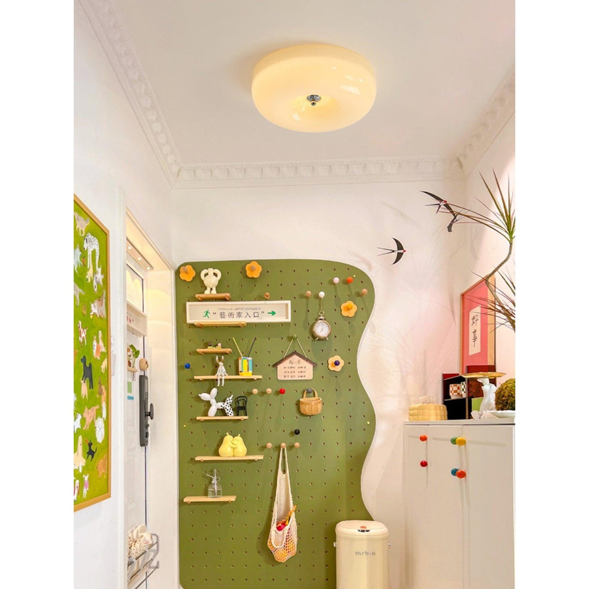 Glass Button Ceiling Lamp - Low-Profile Smooth Glass Button LED Flush Mount Light