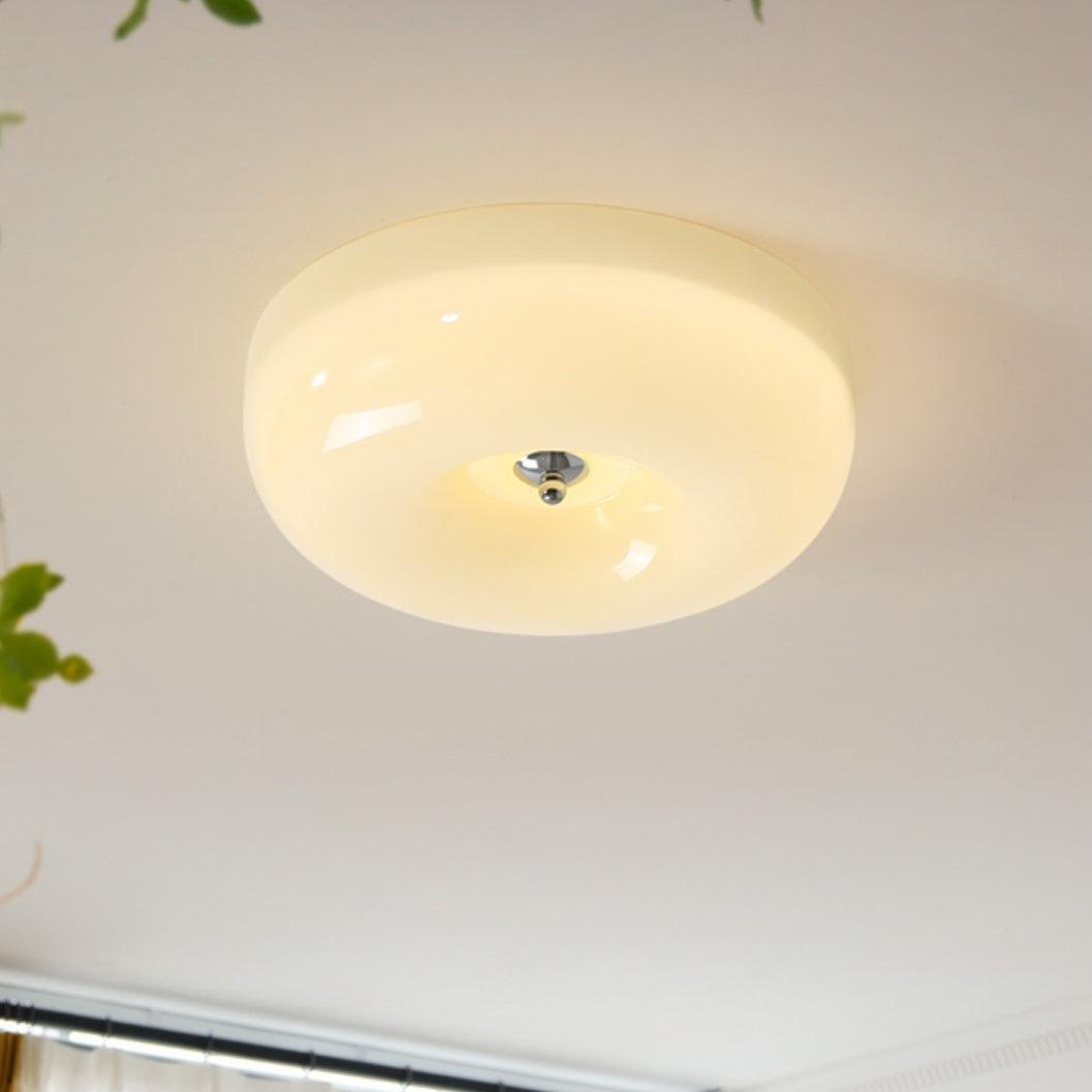 Glass Button Ceiling Lamp - Low-Profile Smooth Glass Button LED Flush Mount Light