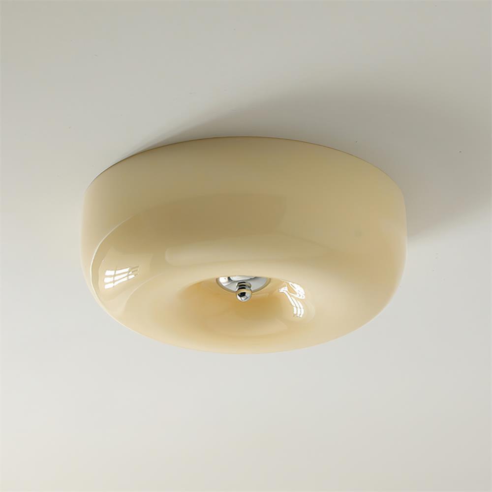 Glass Button Ceiling Lamp - Low-Profile Smooth Glass Button LED Flush Mount Light