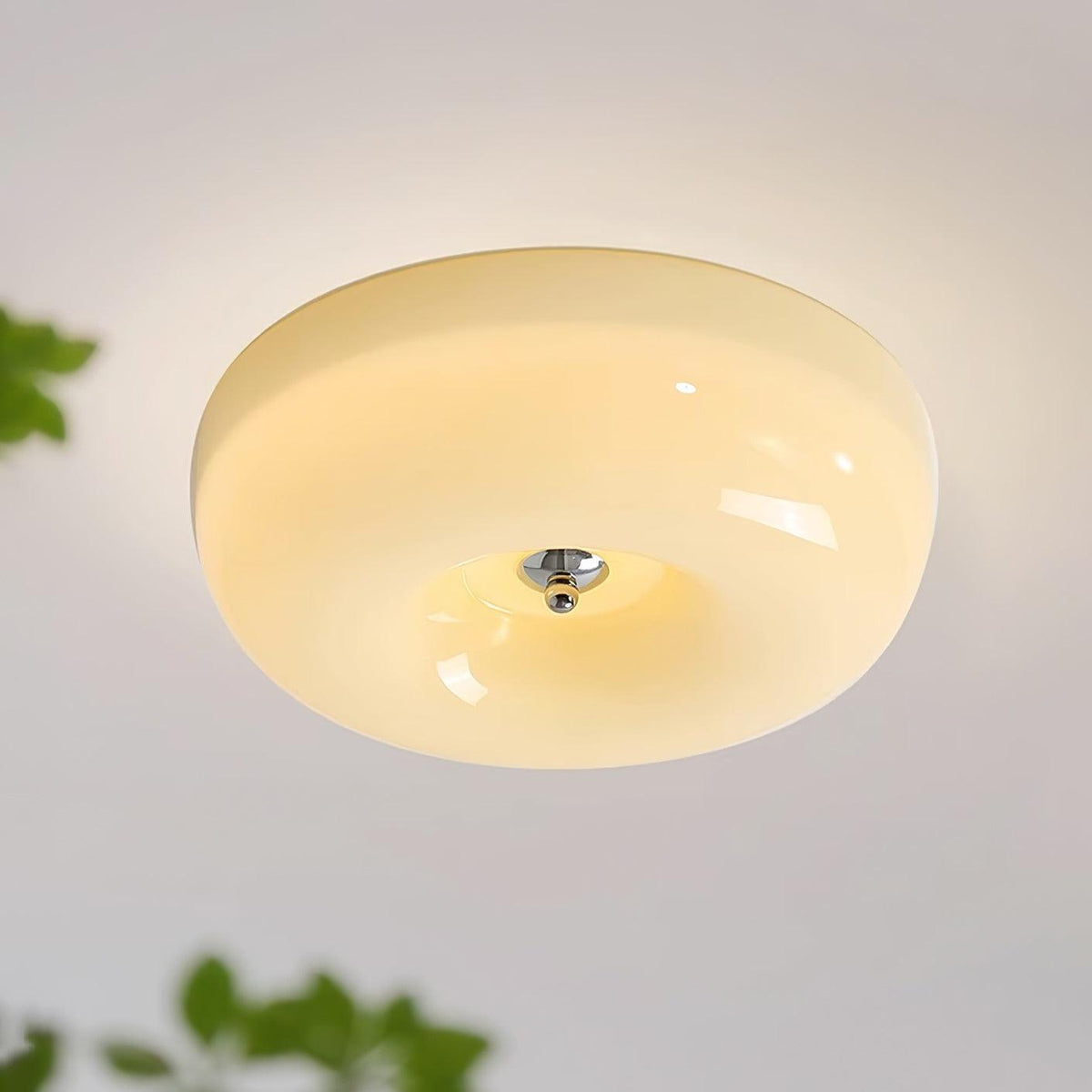 Glass Button Ceiling Lamp - Low-Profile Smooth Glass Button LED Flush Mount Light