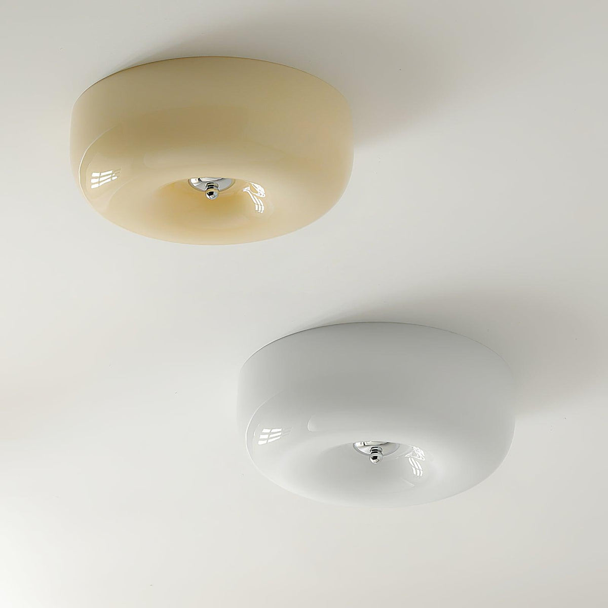 Glass Button Ceiling Lamp - Low-Profile Smooth Glass Button LED Flush Mount Light