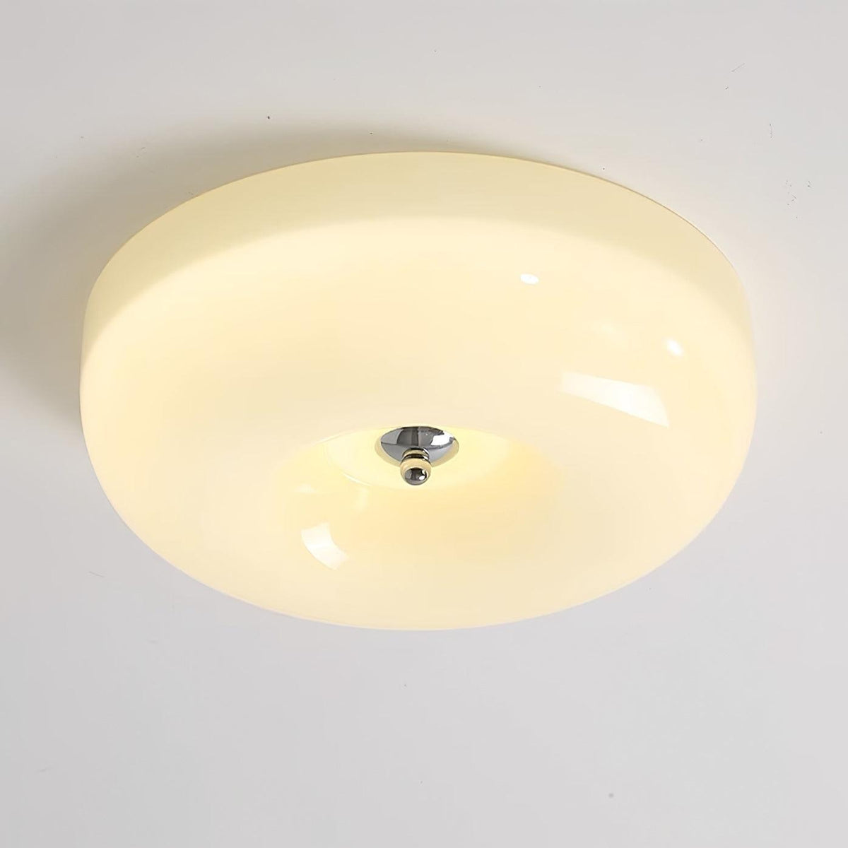 Glass Button Ceiling Lamp - Low-Profile Smooth Glass Button LED Flush Mount Light