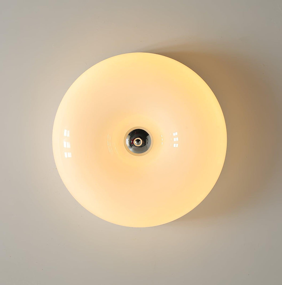 Glass Button Ceiling Lamp - Low-Profile Smooth Glass Button LED Flush Mount Light