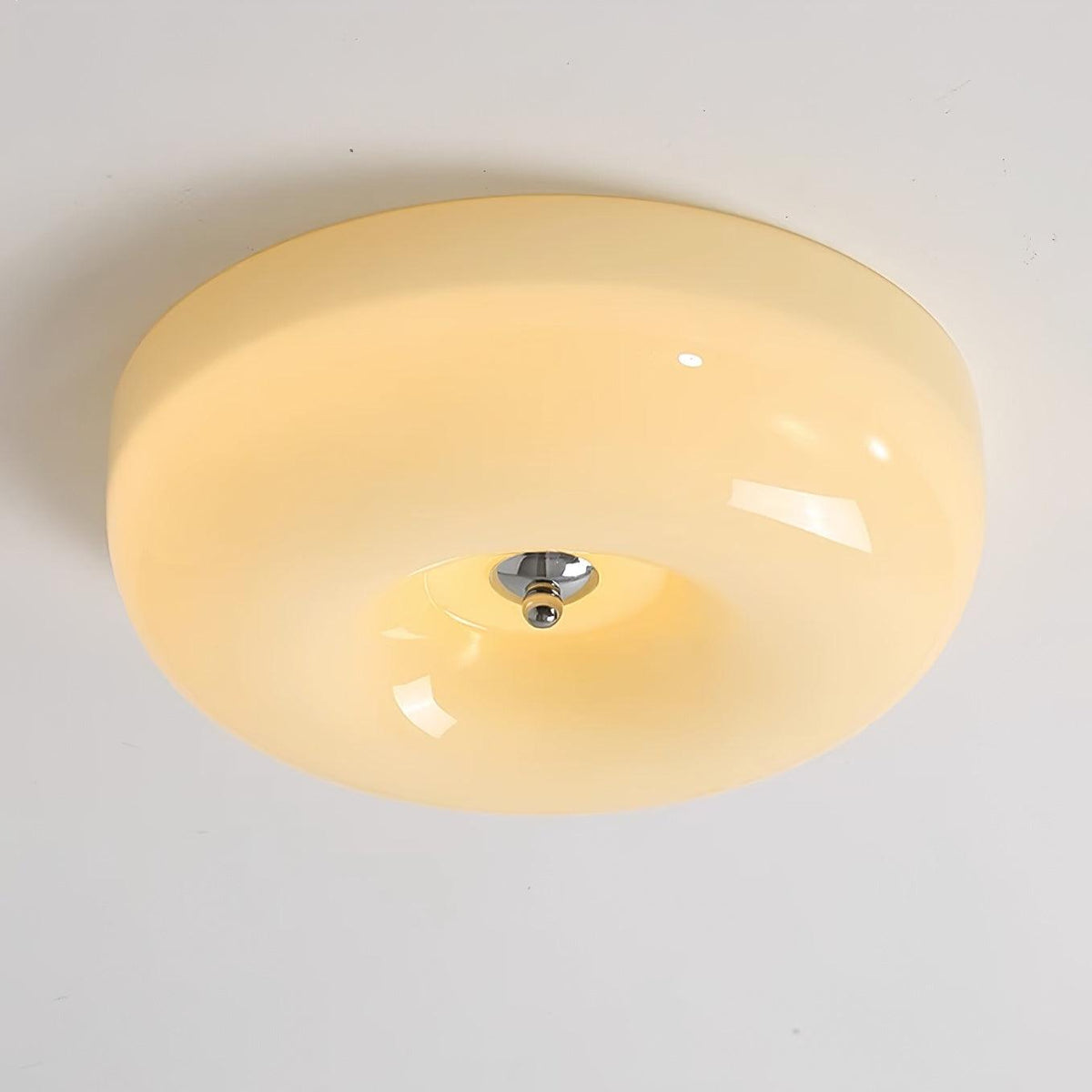 Glass Button Ceiling Lamp - Low-Profile Smooth Glass Button LED Flush Mount Light