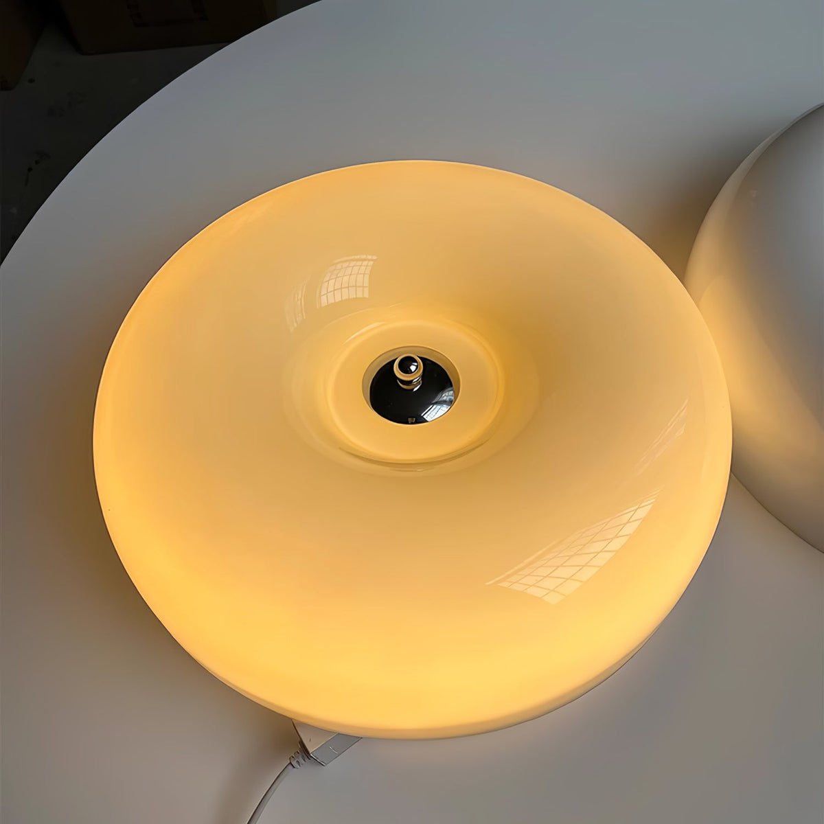 Glass Button Ceiling Lamp - Low-Profile Smooth Glass Button LED Flush Mount Light