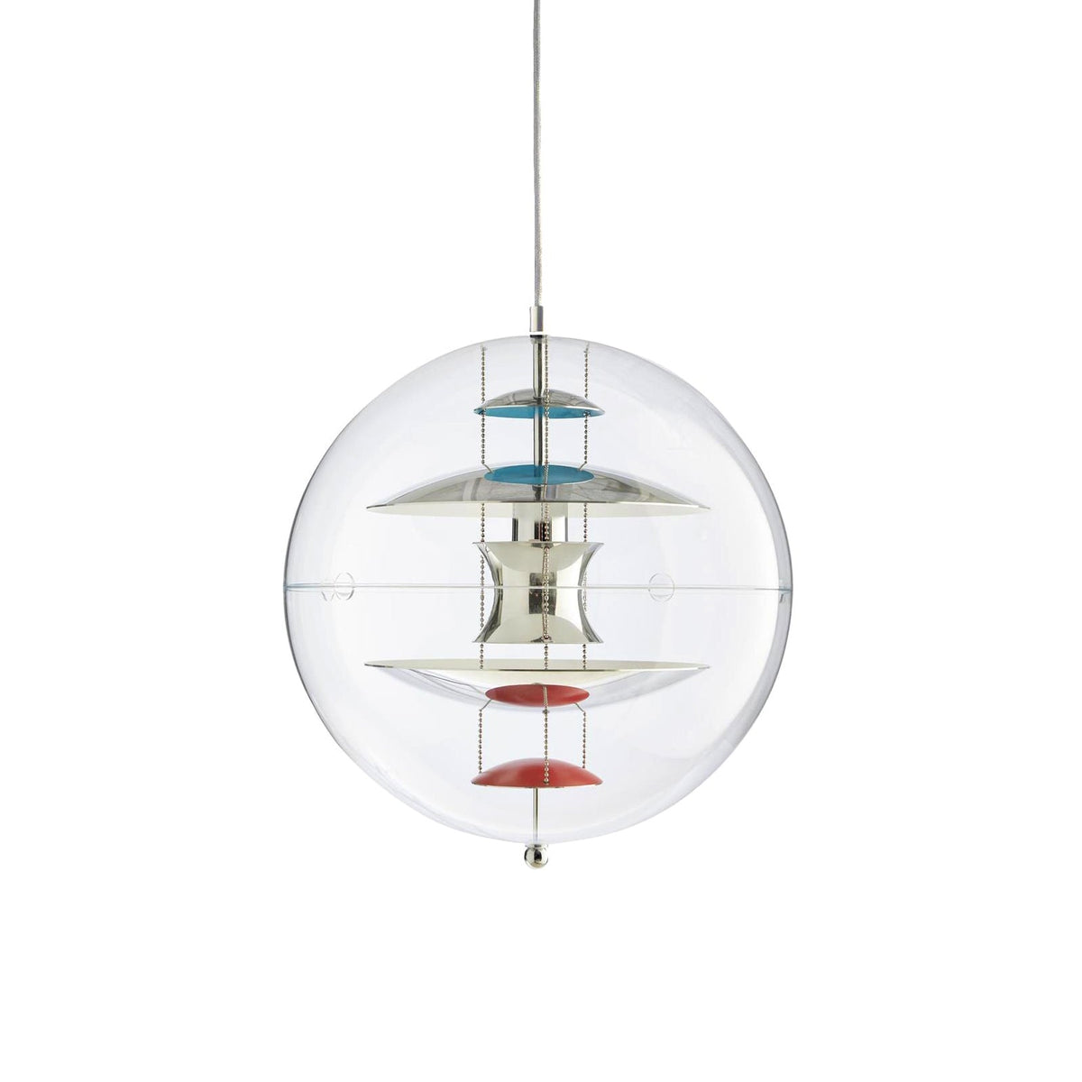Globe Pendant Lamp - Mid-Century Futuristic Acrylic Sphere & Multi-Reflector Pendant Light