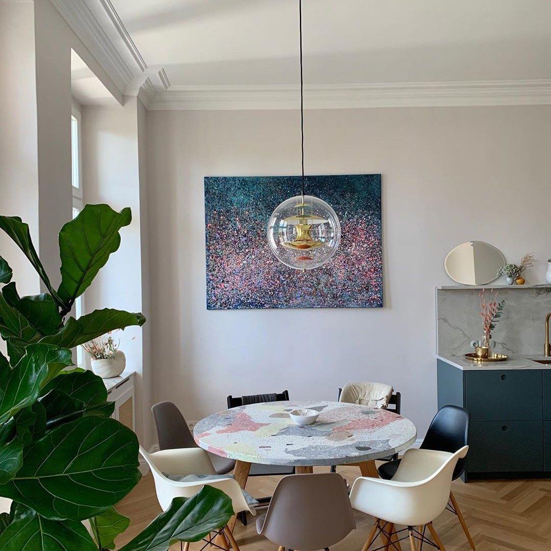 Globe Pendant Lamp - Mid-Century Futuristic Acrylic Sphere & Multi-Reflector Pendant Light