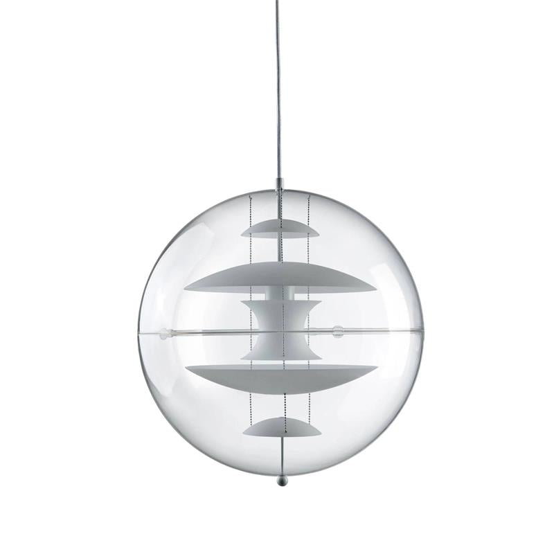 Globe Pendant Lamp - Mid-Century Futuristic Acrylic Sphere & Multi-Reflector Pendant Light
