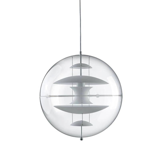 Globe Pendant Lamp - Mid-Century Futuristic Acrylic Sphere & Multi-Reflector Pendant Light