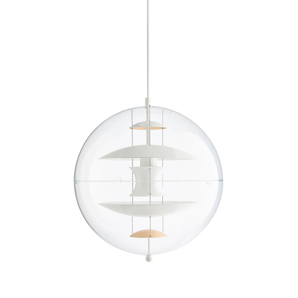 Globe Pendant Lamp - Mid-Century Futuristic Acrylic Sphere & Multi-Reflector Pendant Light