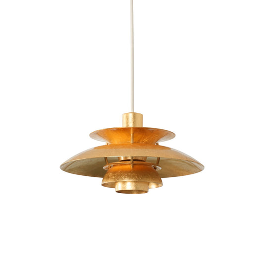 Gold Foil PH Pendant Lamp - Layered Aluminum Shade Ceiling Light in Gold & Silver Foil