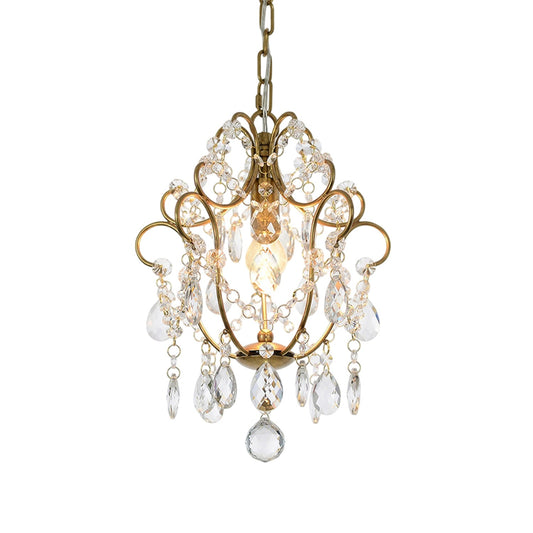 Gossly Crystal Chandelier - Refined Copper & Clear Crystal Petite Ceiling Light