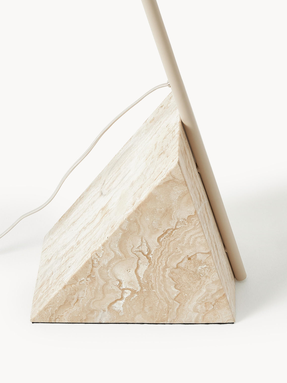 Grande Travertine Floor Lamp - Sweeping Arc Metal Floor Light with Travertine Base